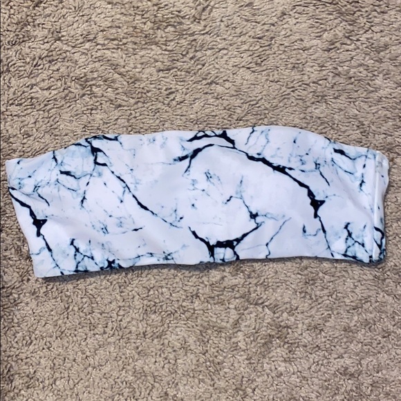 SOLD White Marble cheeky bathing suit set - Picture 2 of 4